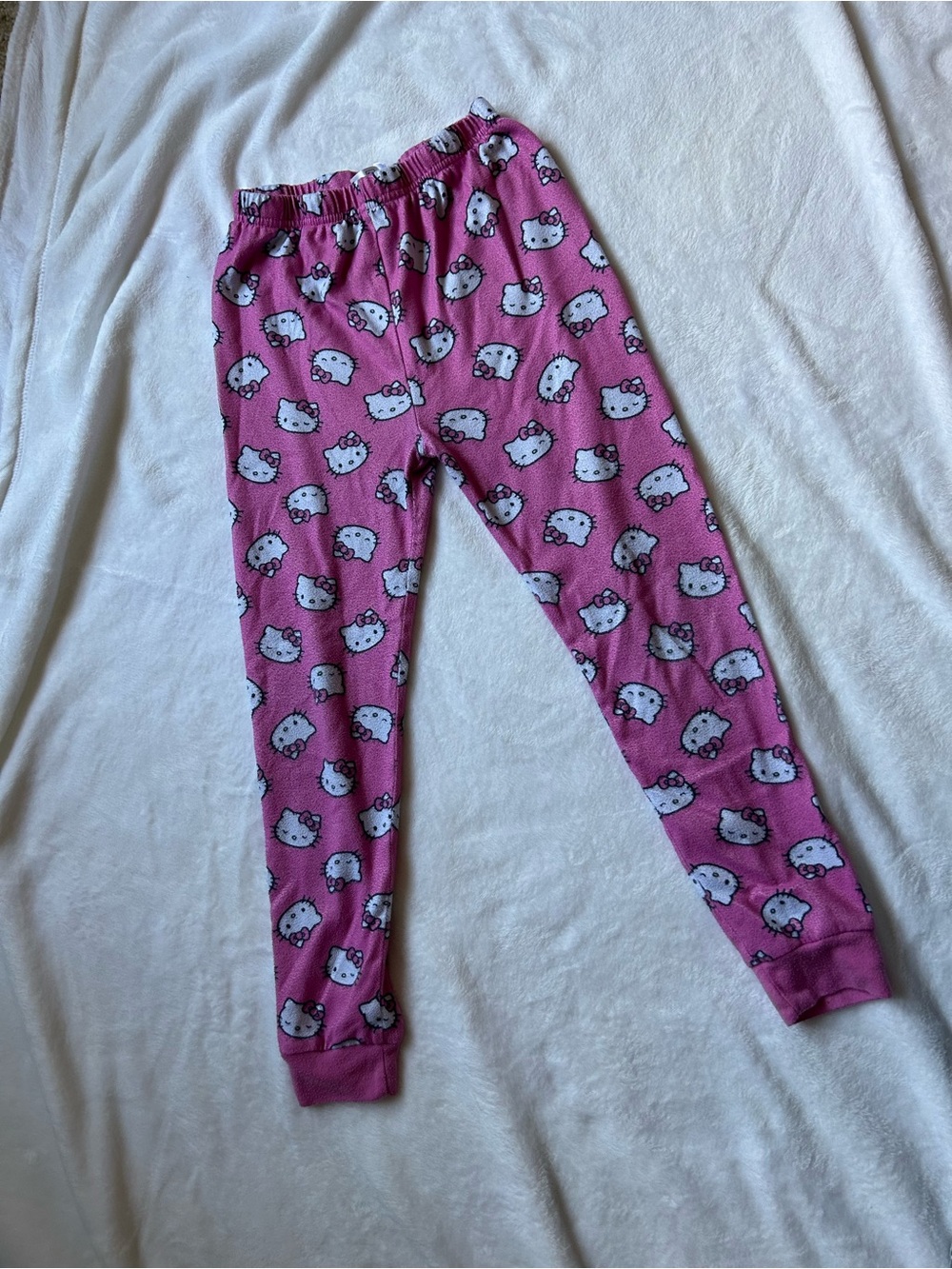 Hello Kitty Pink Kids Pajama Bottoms with White Faces